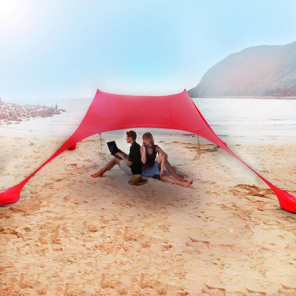 Cheap Goat Tents Family Beach Sunshade Lightweight Sun Shade Tent With Sandbag Anchors 4 Free Pegs UPF50+ UV Large Portable Canopy Drop shipping Tents 